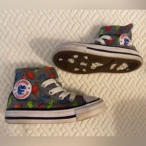 High Top Dinosaur Converse Sneakers - Size 5c - EUC